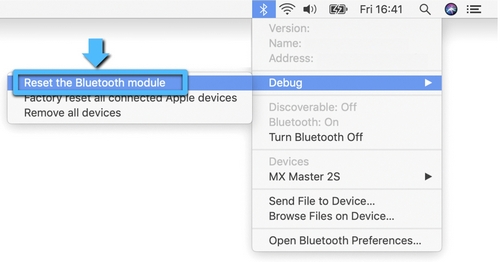 Réinitialisation du module Bluetooth