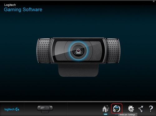 Paramètres de la webcam dans l'Assistant pour jeux vidéo de Logitech