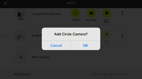 Adicionar câmera OK